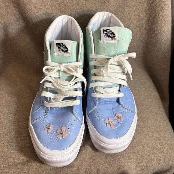 VANS Sz 11 Bob Square Pants Collab Sandy Liang Pastel High-Top Laceup Sneakers - Picture 2 of 8